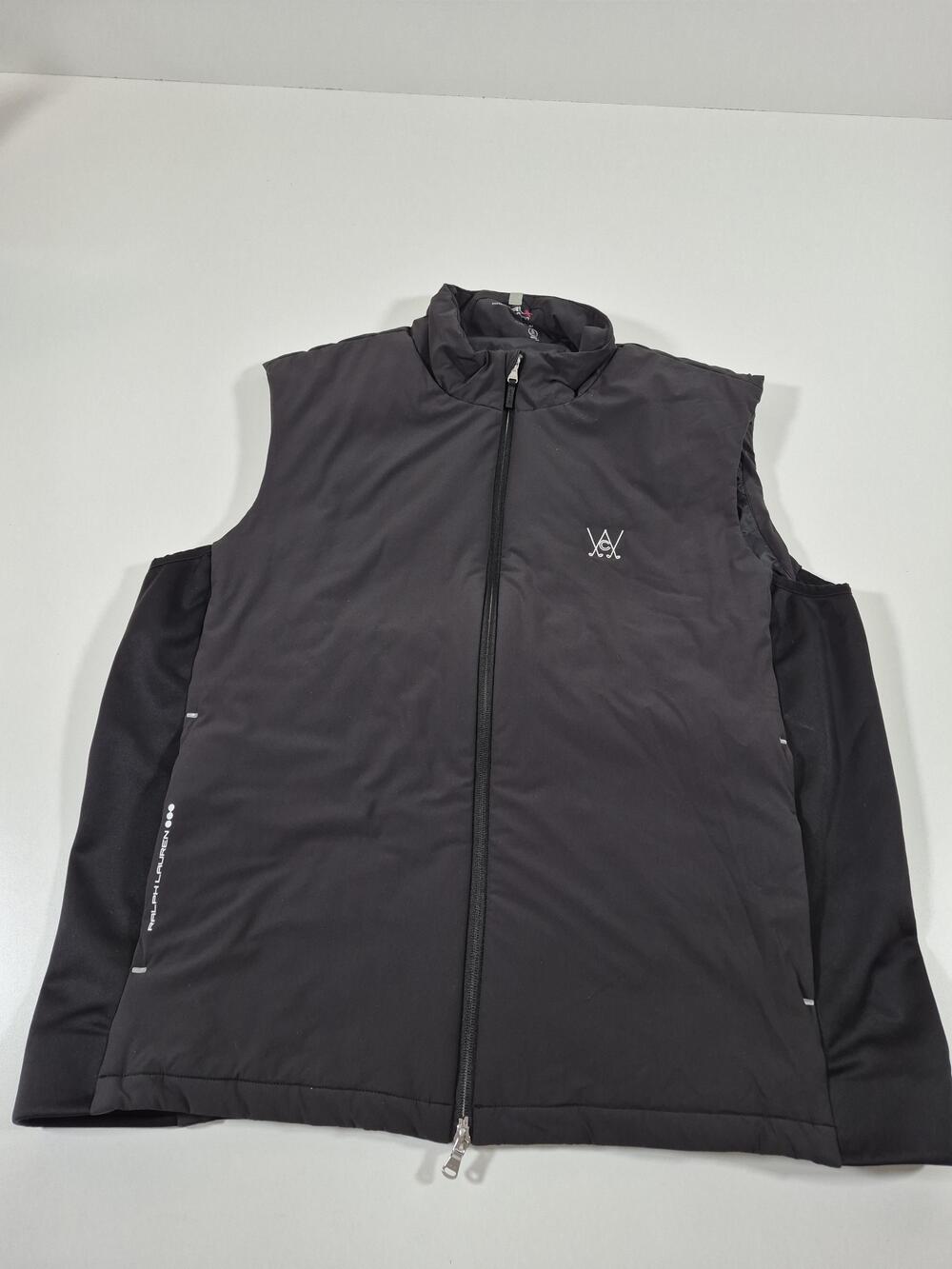 RLX Ralph Lauren Men's XL Gray Softshell Full Zip Golf Vest Water Repellent